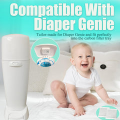 NEWKE activated-charcoal-filter for Diaper Genie reduces diaper odor effectively.