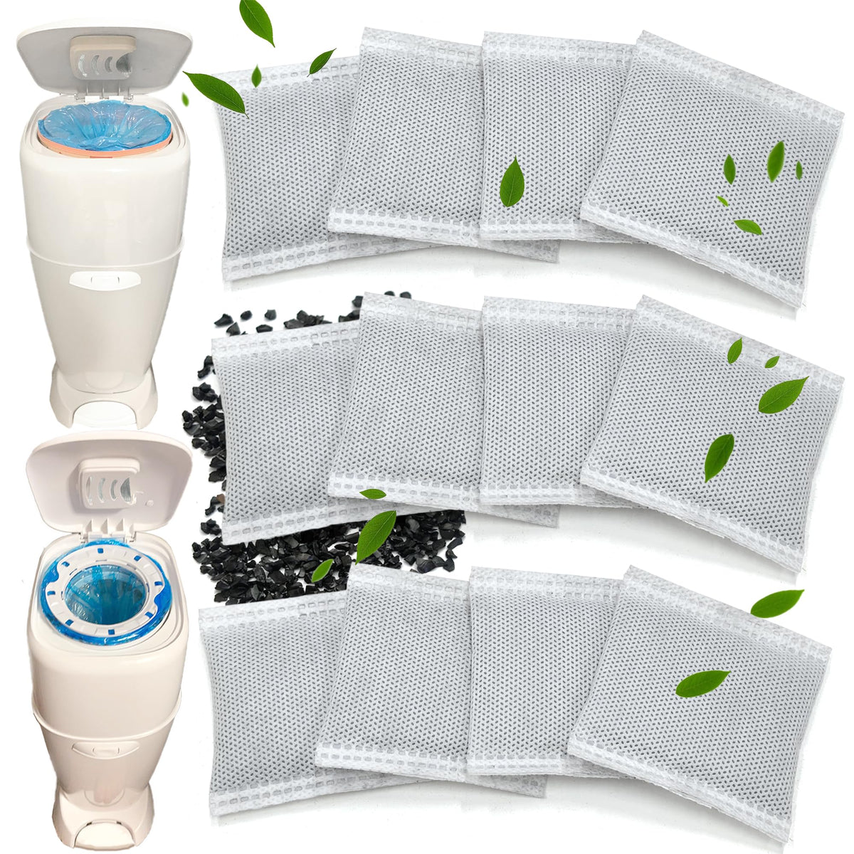 NEWKE diaper-pail deodorizer 12-pack for nursery odor control using activated carbon.