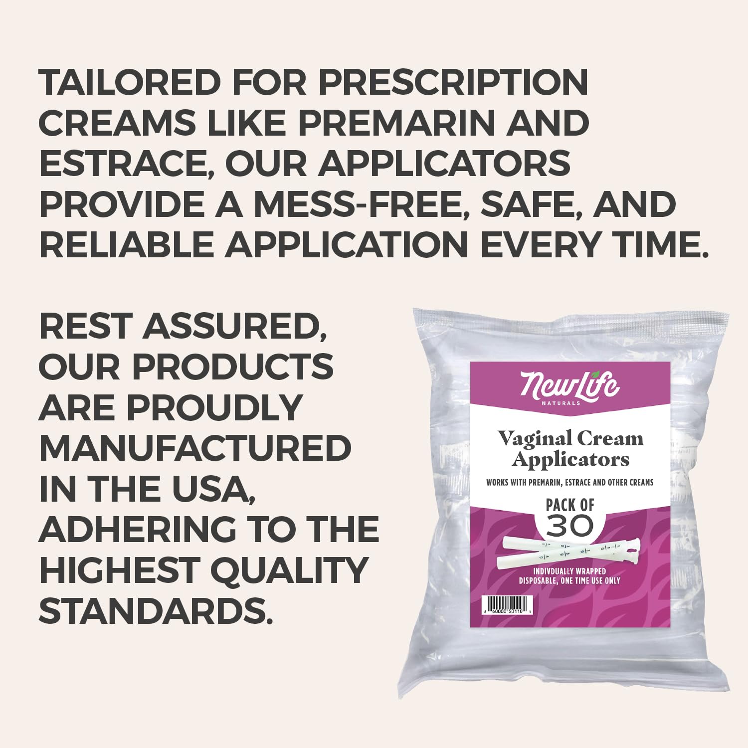 NewLife Naturals threaded-end applicator fits most tubes for mess-free transfer.