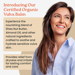 Texture close-up of NewLife Naturals Vulva Balm Butter for moisturizing comfort