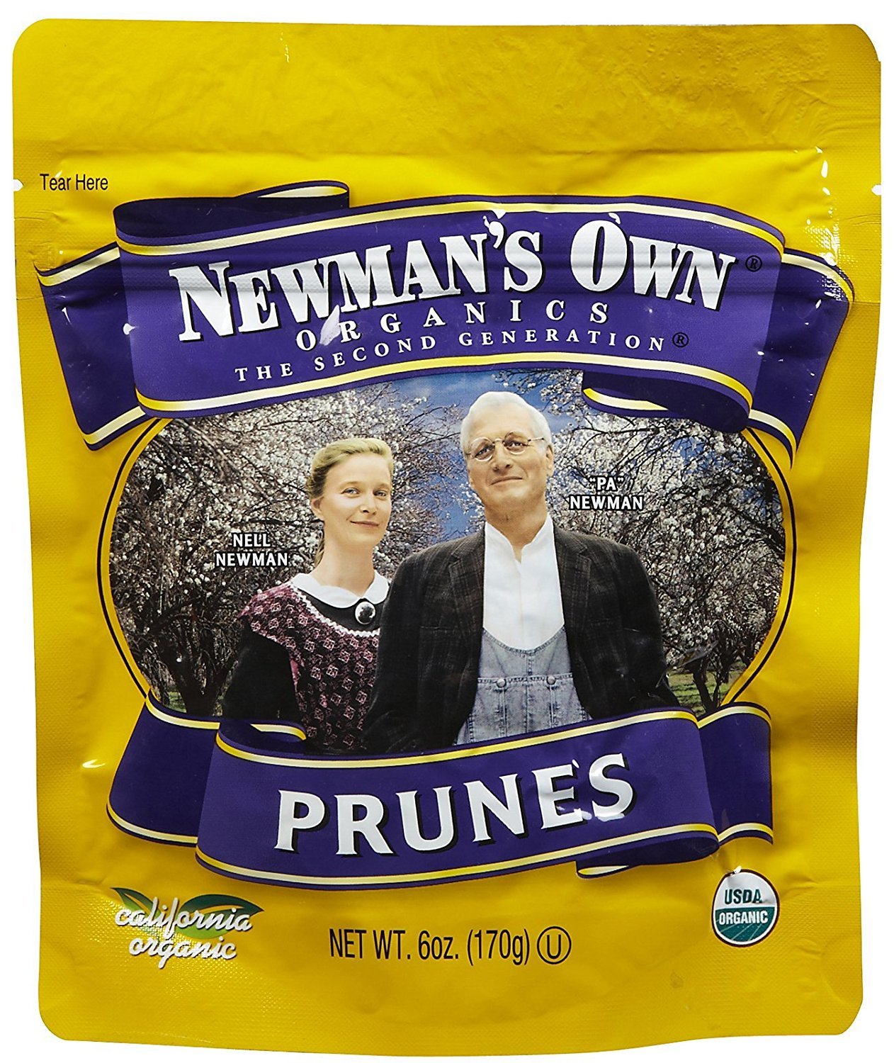 Newman's Own Organics California Prunes pouch for on-the-go, fiber-rich snack