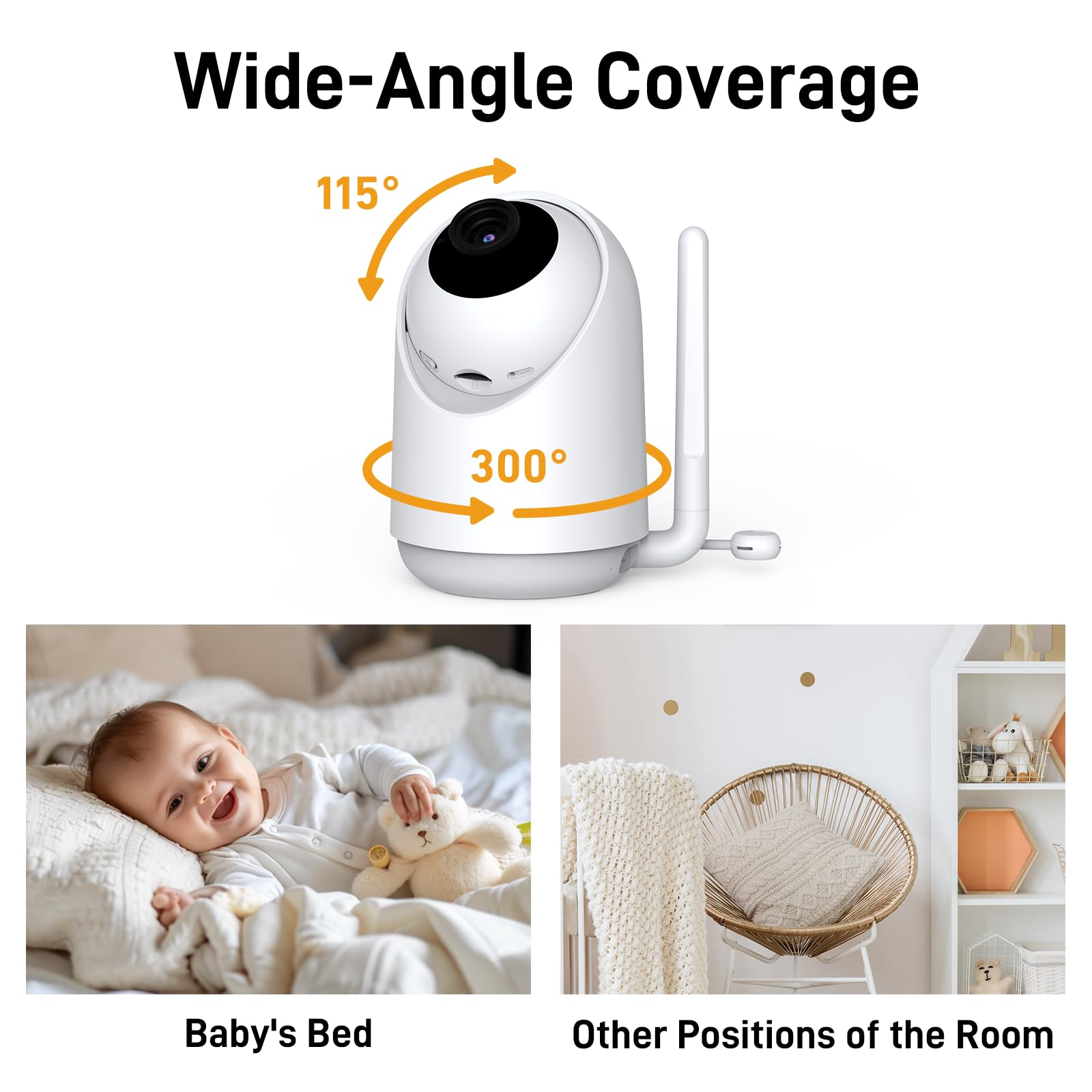 NEWQ HD Baby Monitor two way audio for real time baby communication