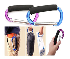 Newraturner large stroller hooks in blue and purple for secure bag hanging