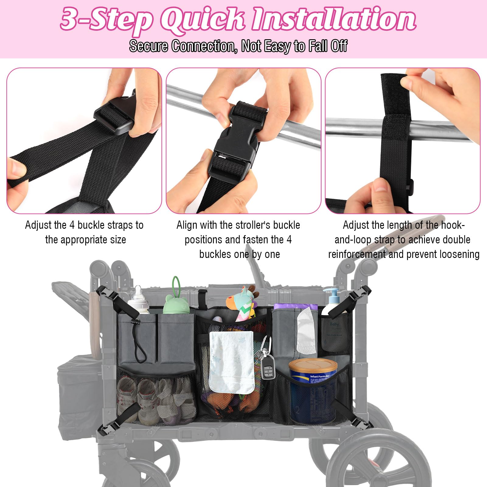 NewShot bottom pockets store cans and shoes for quick access