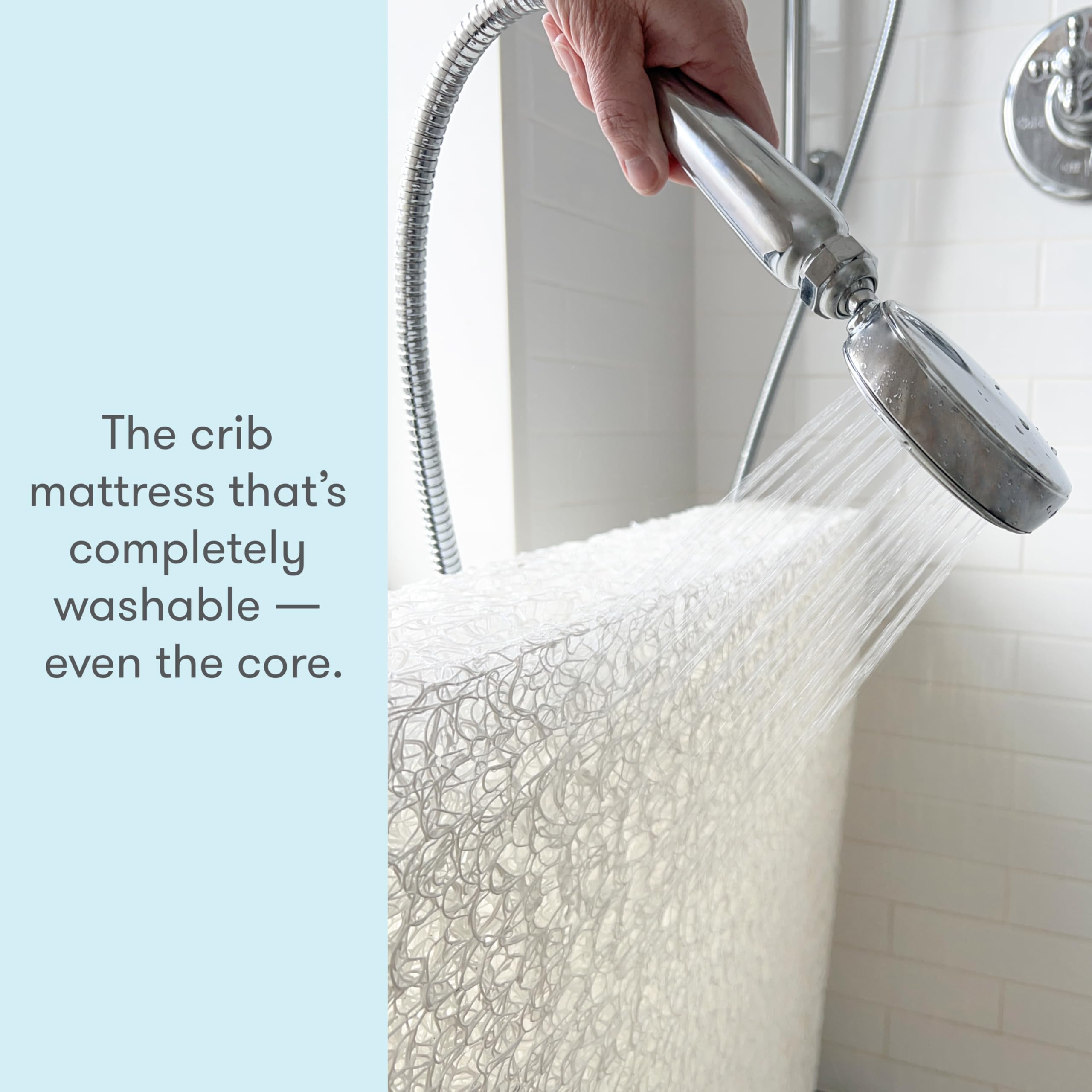 Newton Baby Essential breathe-thru core promotes airflow for a cooler sleep.