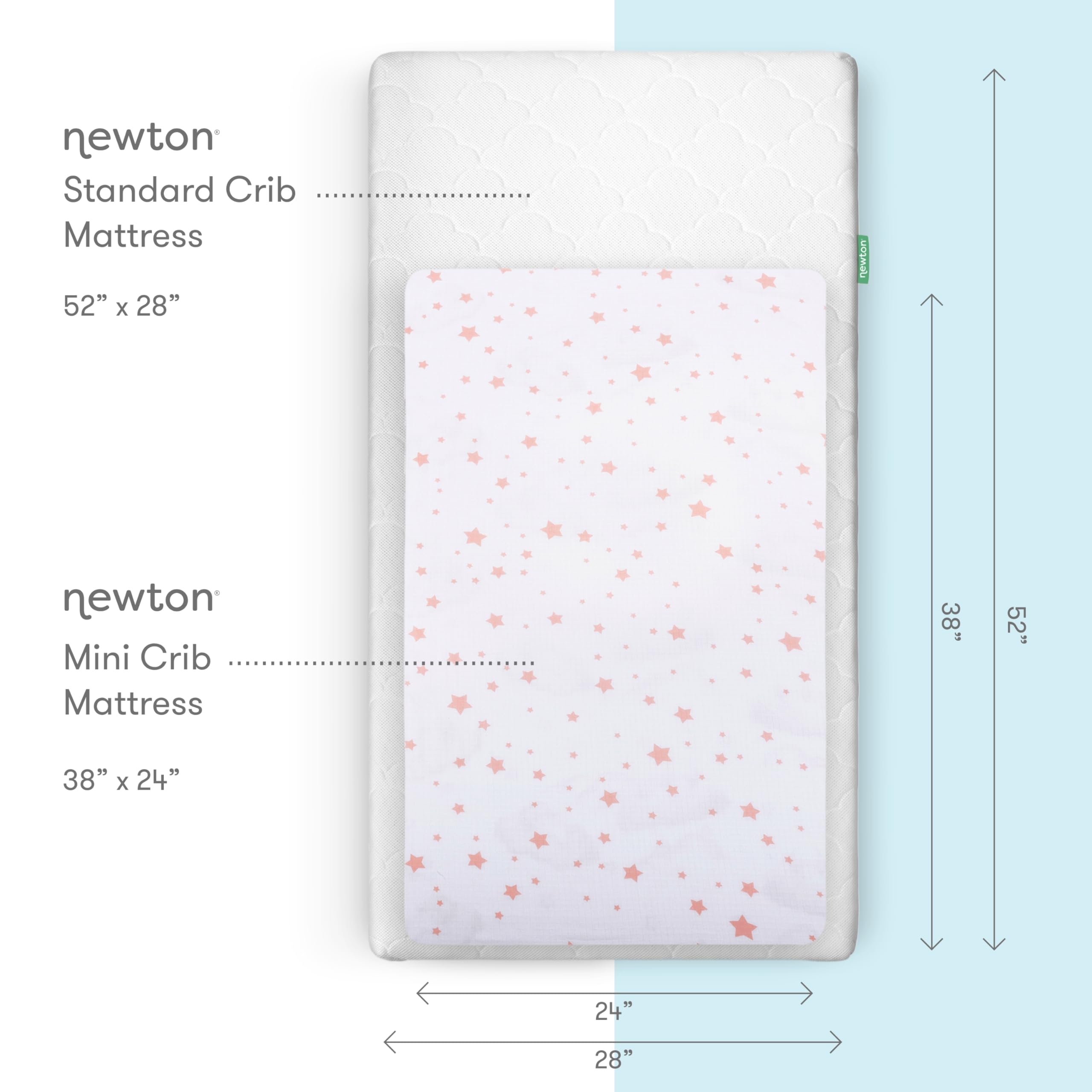 Newton Baby plain white mini crib sheet close-up highlighting soft organic cotton texture