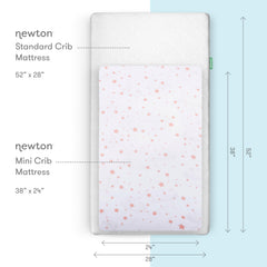 Newton Baby plain white mini crib sheet close-up highlighting soft organic cotton texture
