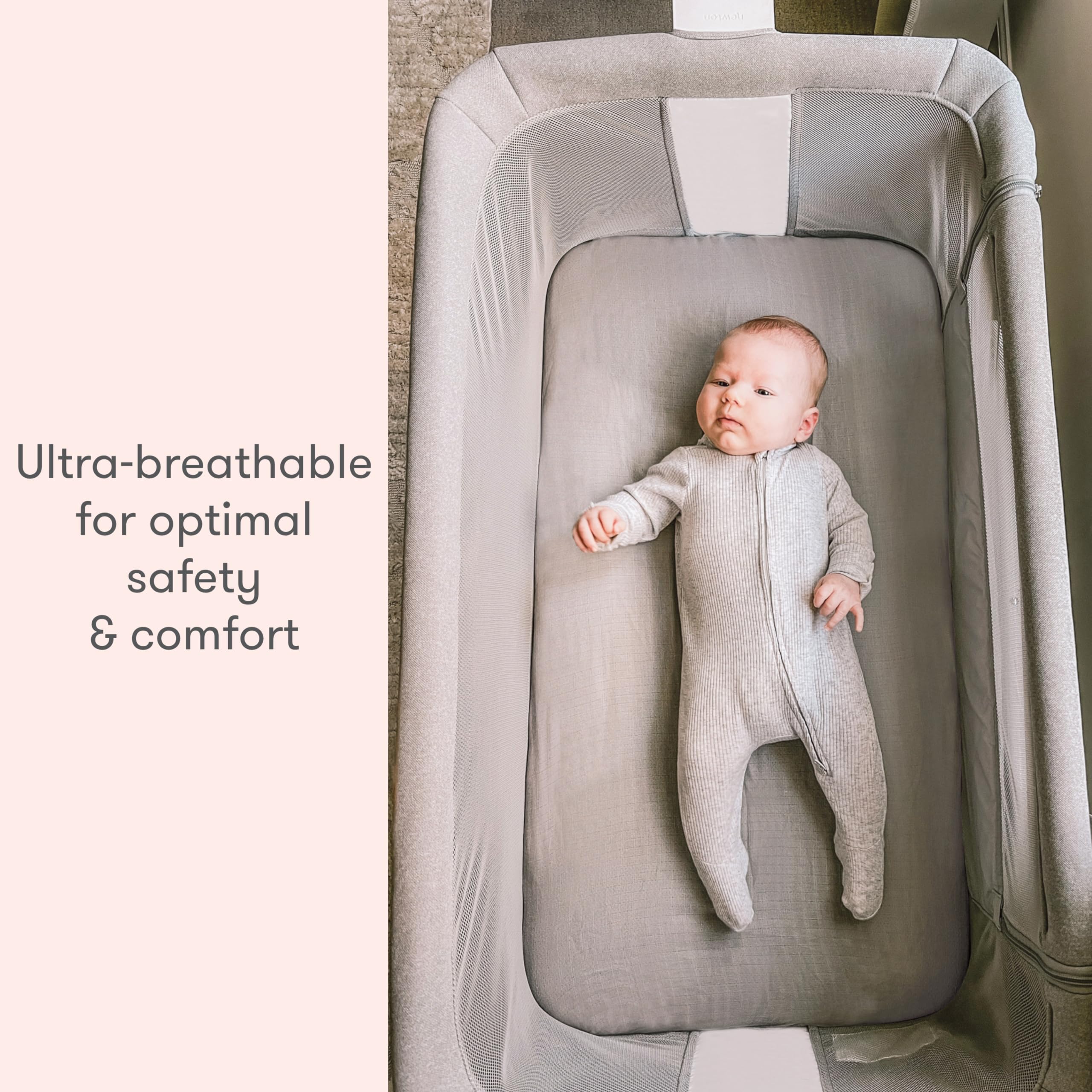 Newton Baby ultra breathable surface promotes airflow for baby comfort