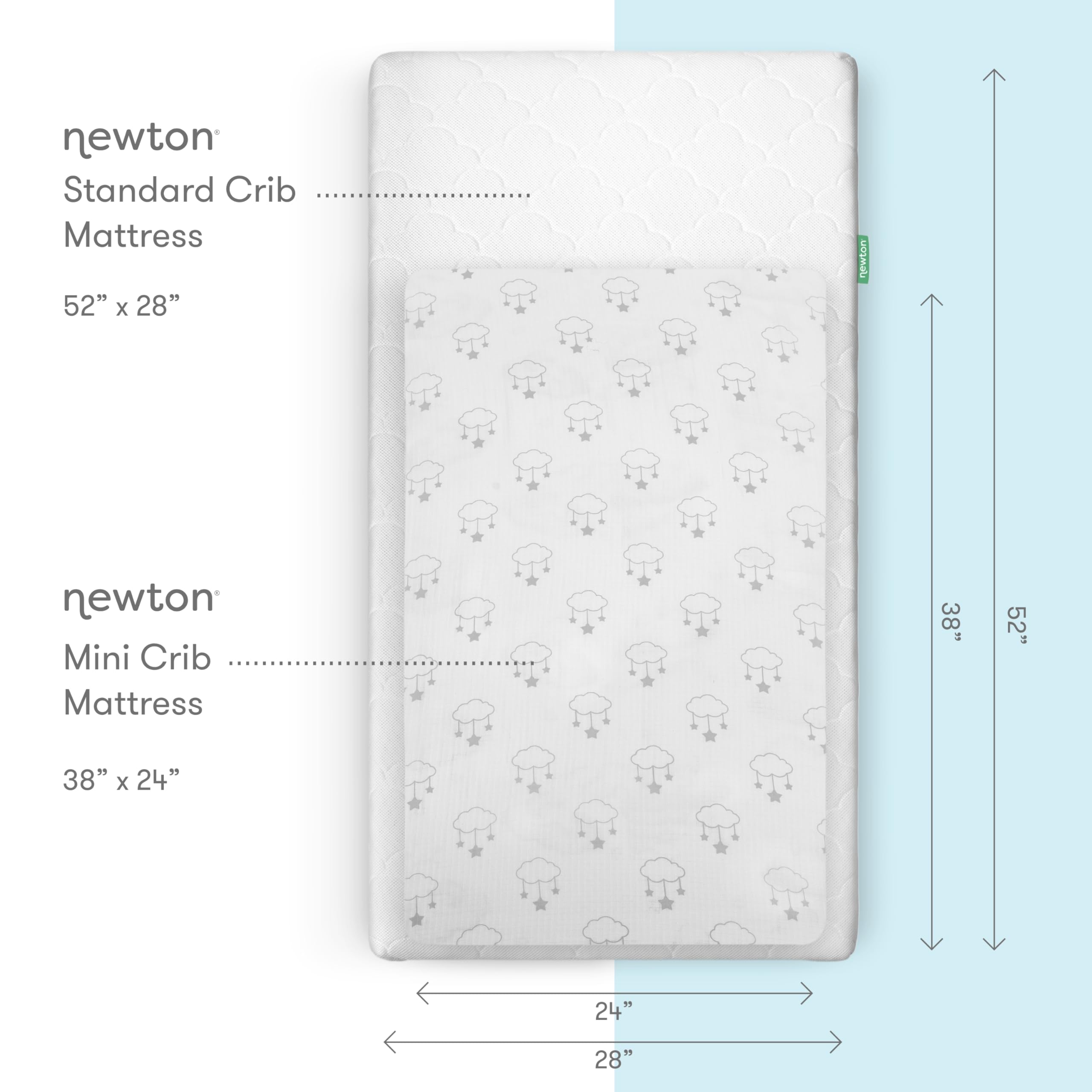 Newton Baby muslin texture closeup, premium breathable fabric ensuring airflow throughout the night.
