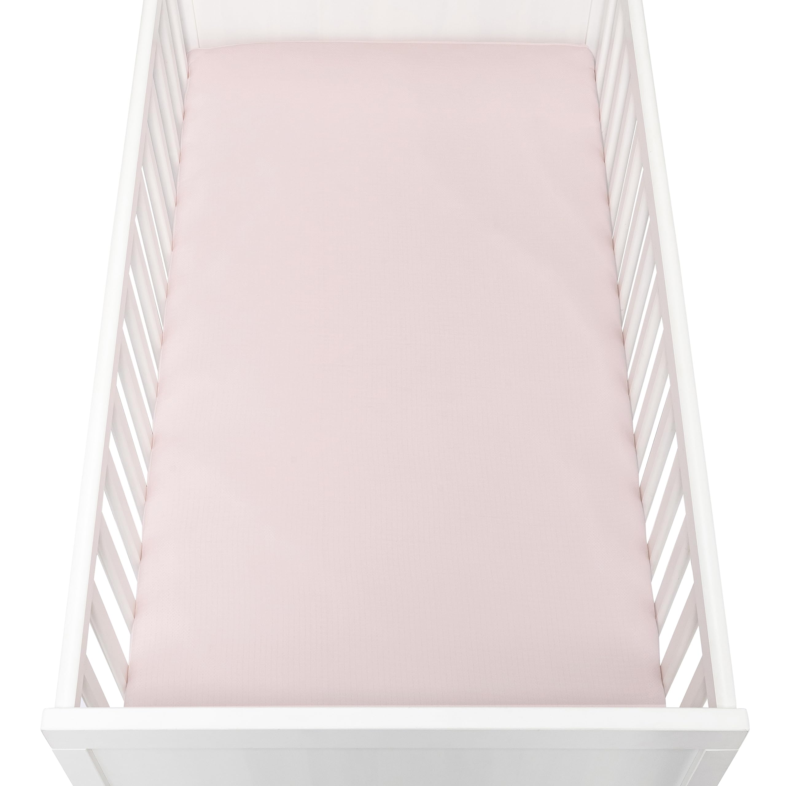 Newton Baby 2-pack pink crib sheet; soft texture for cozy naps.