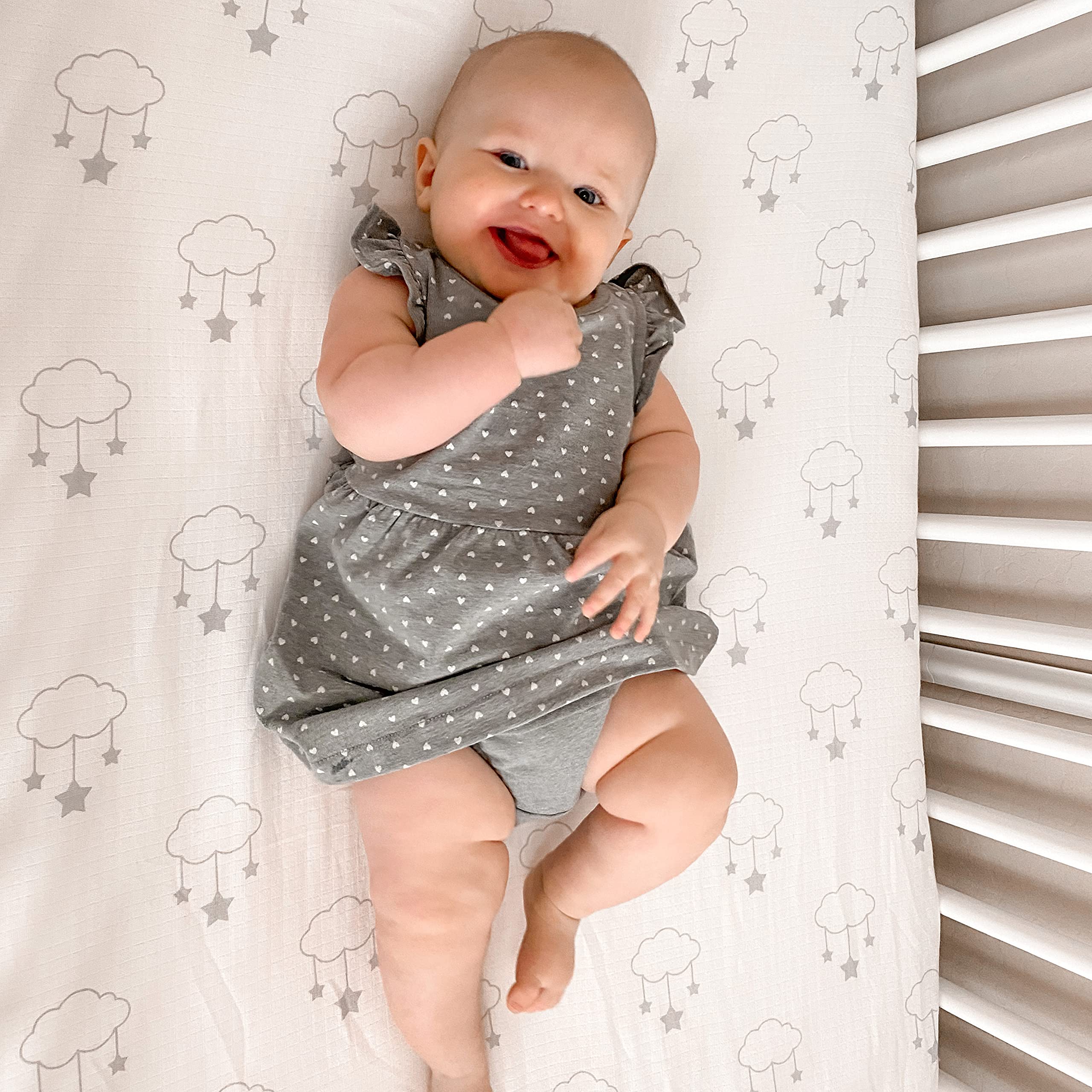 Newton Baby sheet in drawer, showing compact storage for nursery organization.