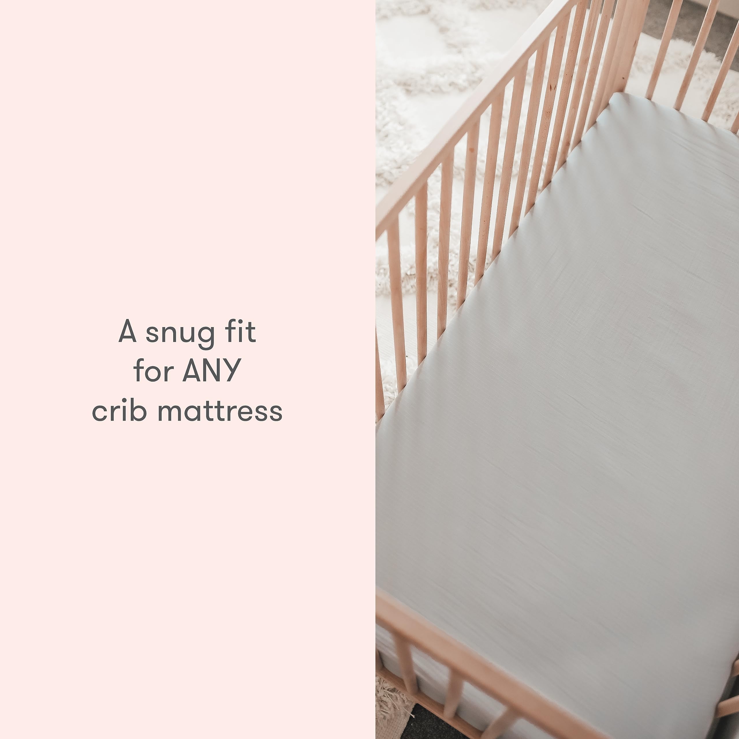 Close-up of soft hypoallergenic fabric from Newton Baby crib sheet.