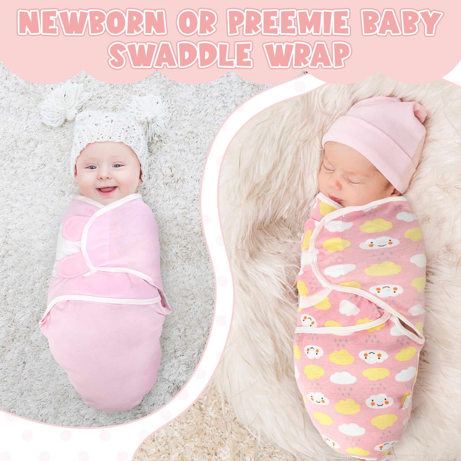 Newwiee 4-pcs swaddle set keeps baby comfortable