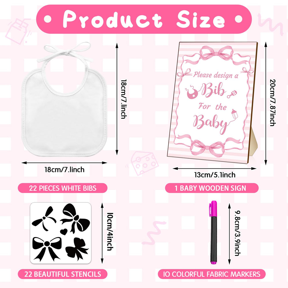 Newwiee stencils with 22 patterns for quick, personalized bib designs.