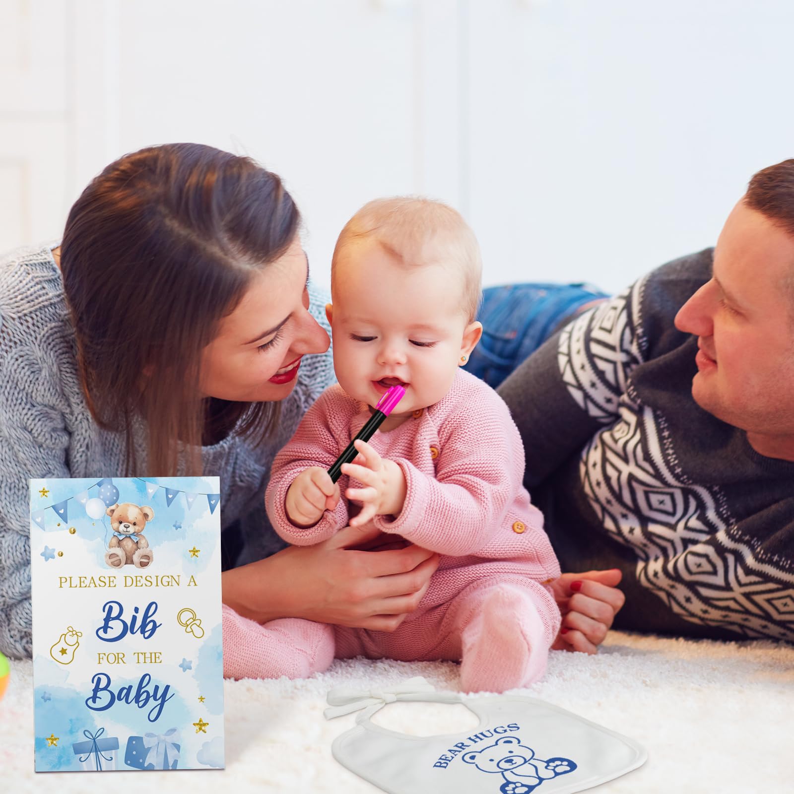 Newwiee bib decorating kit ideal for gifts to new parents.