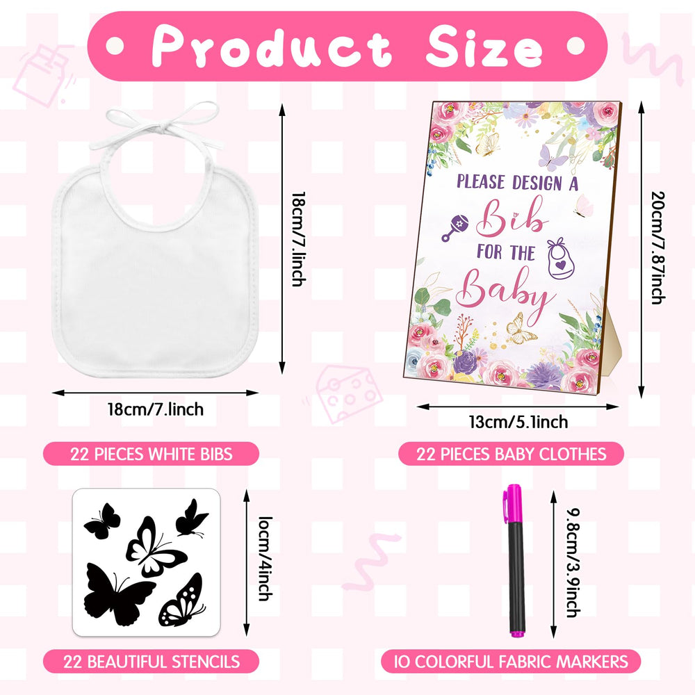 Newwiee bib decorating with 22-pattern stencils for personalized designs.