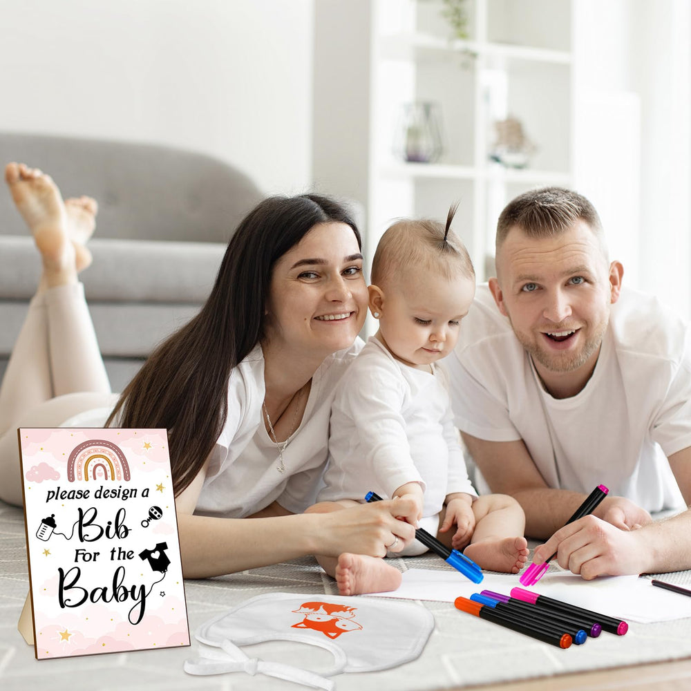 Newwiee white bibs are easy to clean, wash cold with mild detergent.