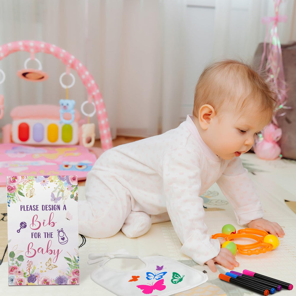 Newwiee DIY kit includes bibs, stencils, markers for gifts.