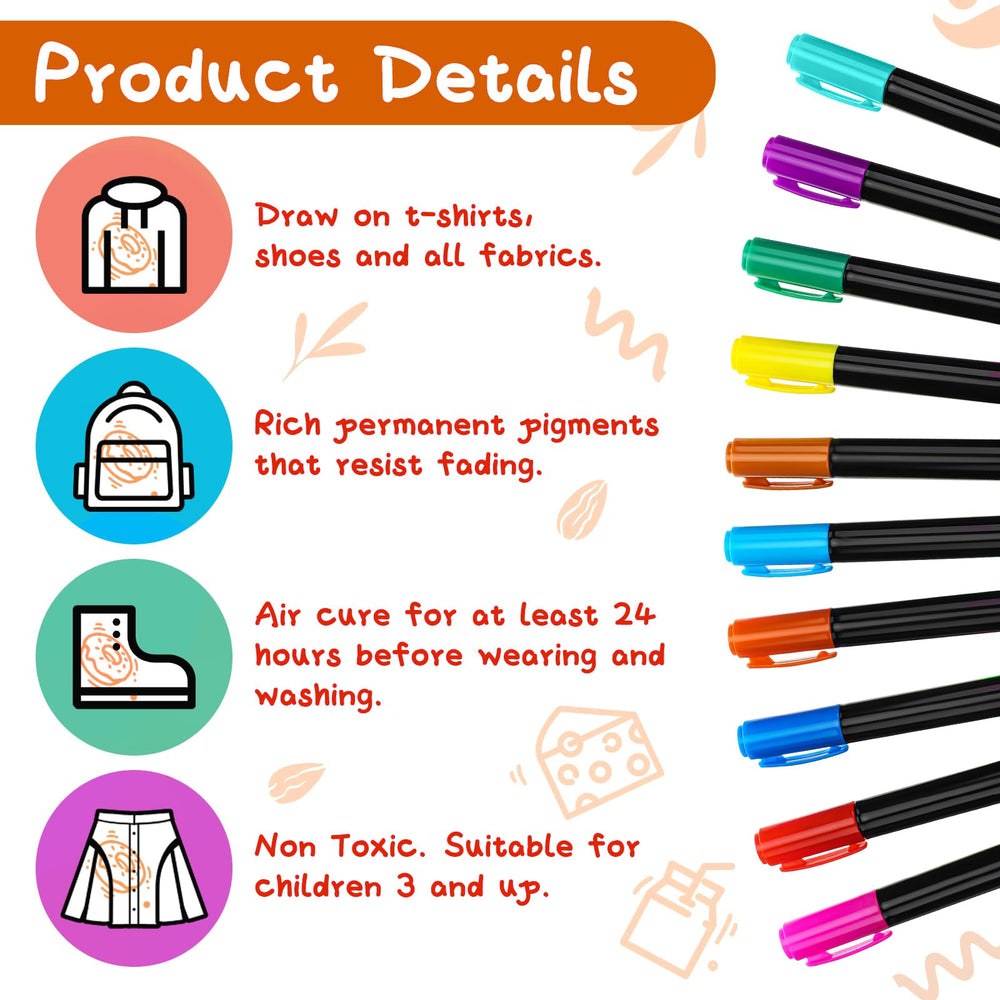 Newwiee fabric markers quick drying for durable bib designs.