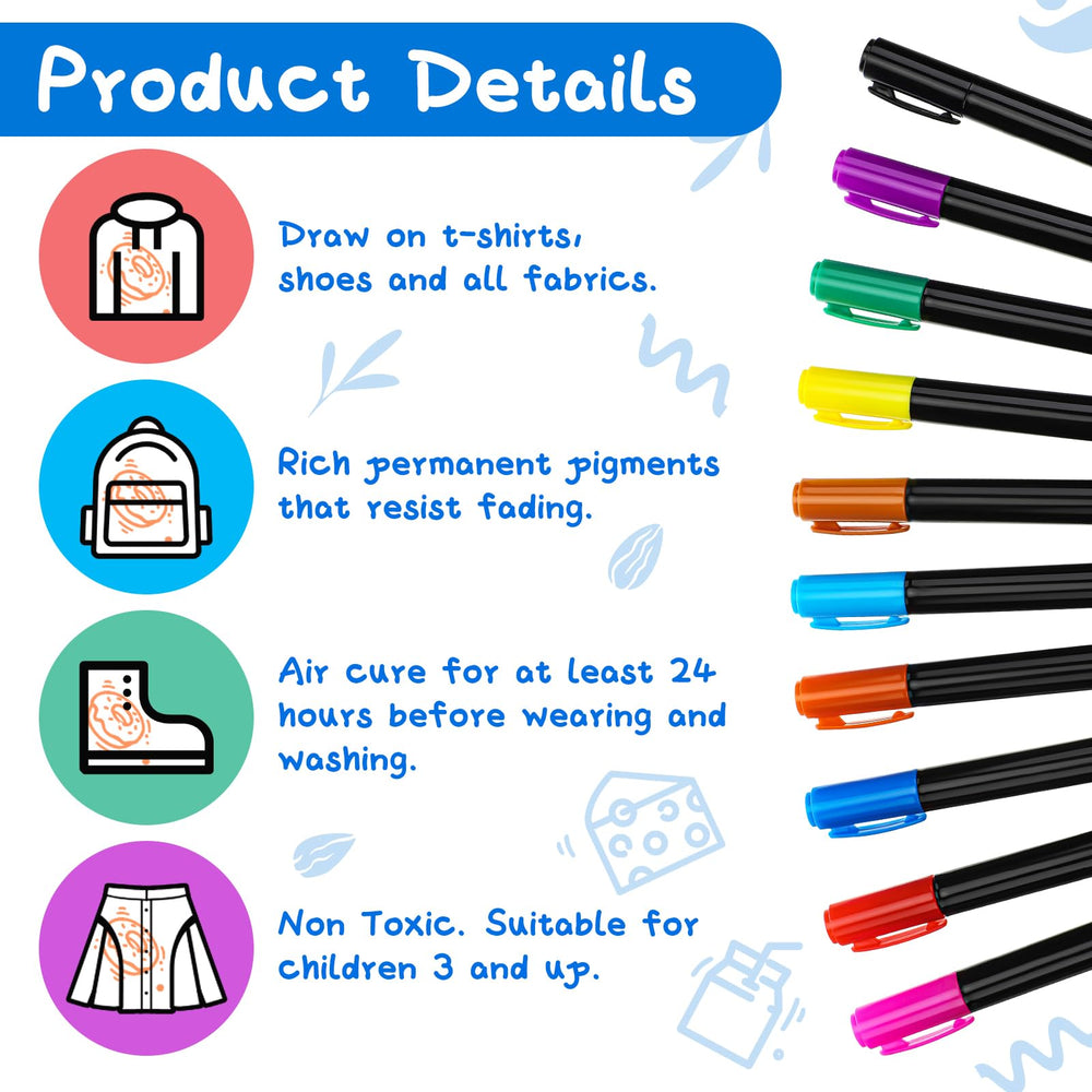 Newwiee fabric markers quickly dry and resist fading on fabrics