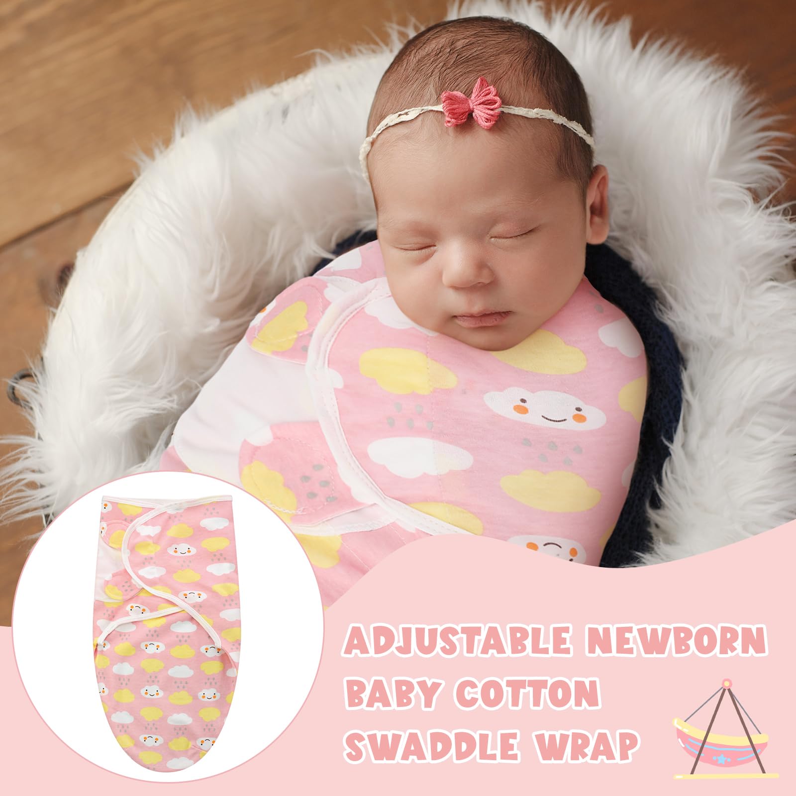 Newwiee multicolor design swaddle adds gentle color