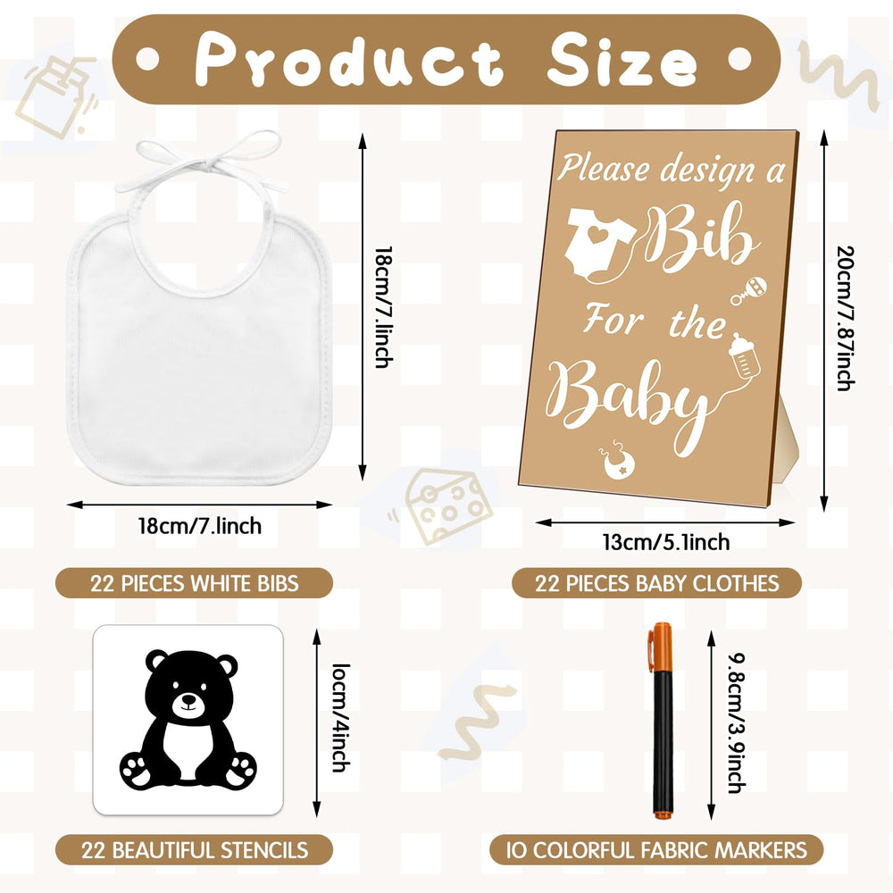 Newwiee stencils for bib decor with 22 patterns to inspire customization.