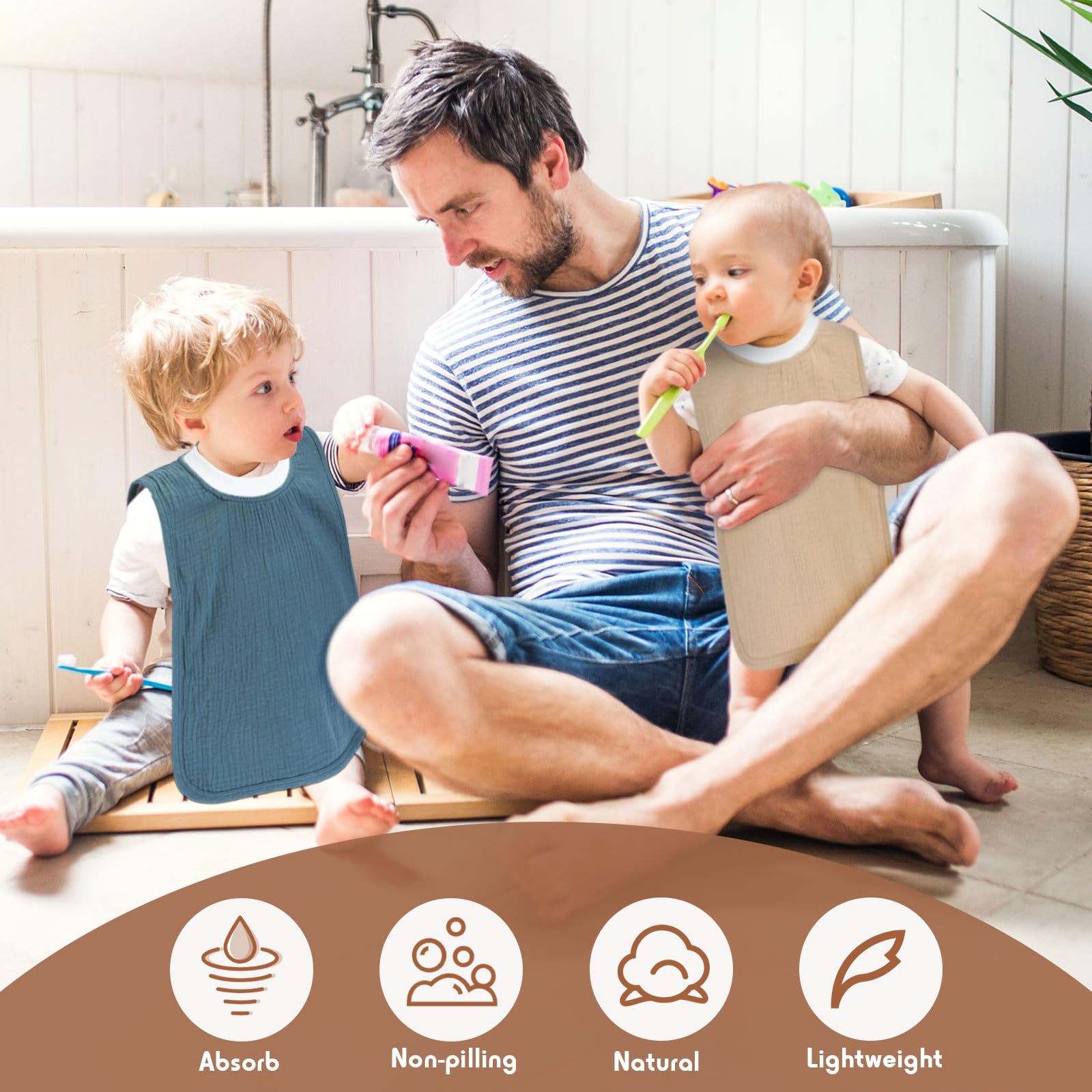Newwiee toddler towel bib is versatile for home or travel.