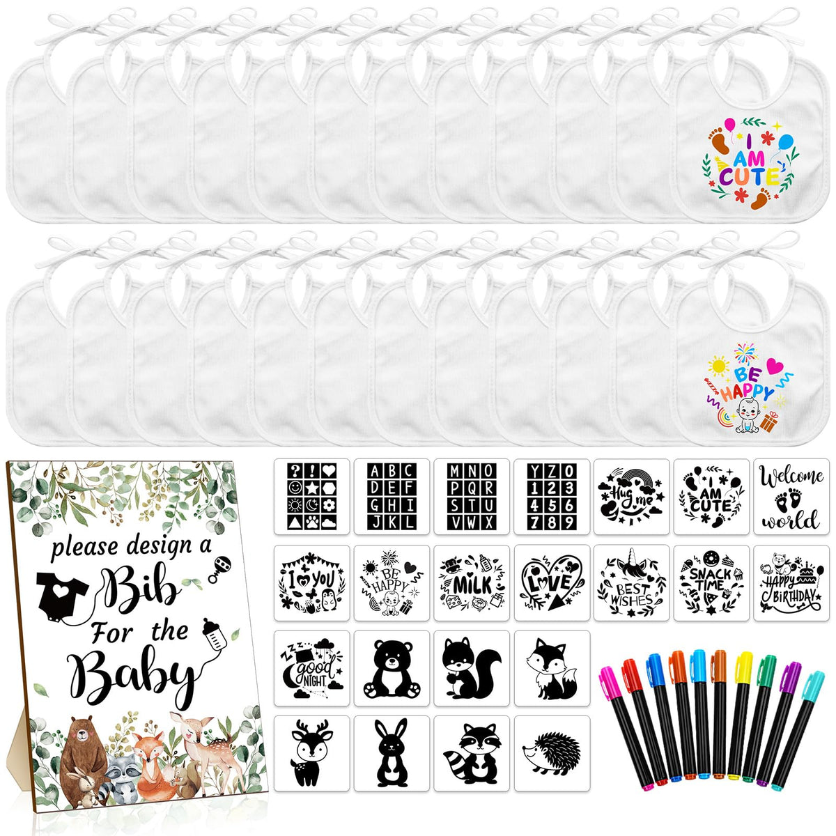 Newwiee white baby bibs for decorating, ideal for DIY bib projects.