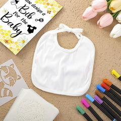 Newwiee wooden baby shower sign complements DIY bib projects.