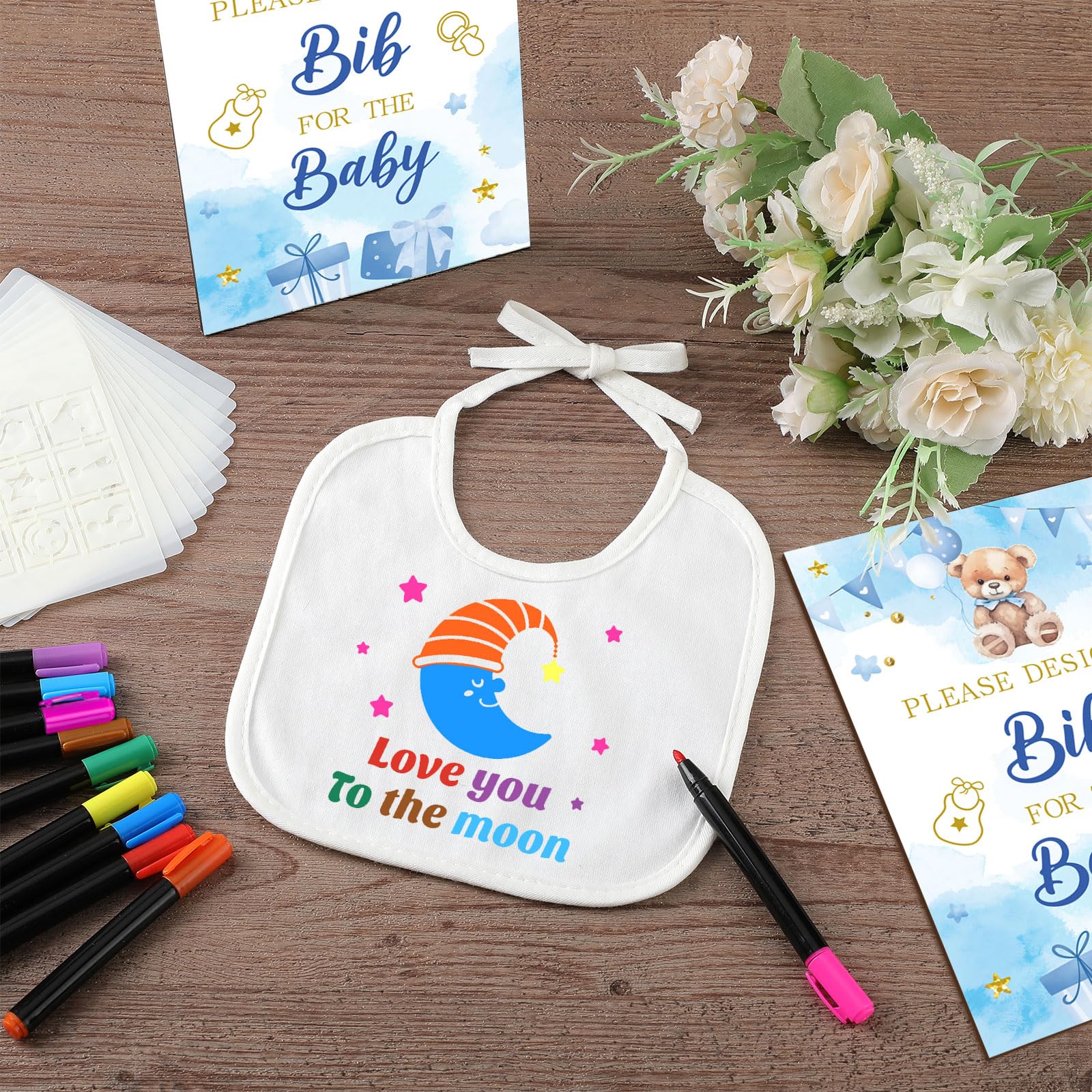Newwiee wooden sign for baby shower games and decor.