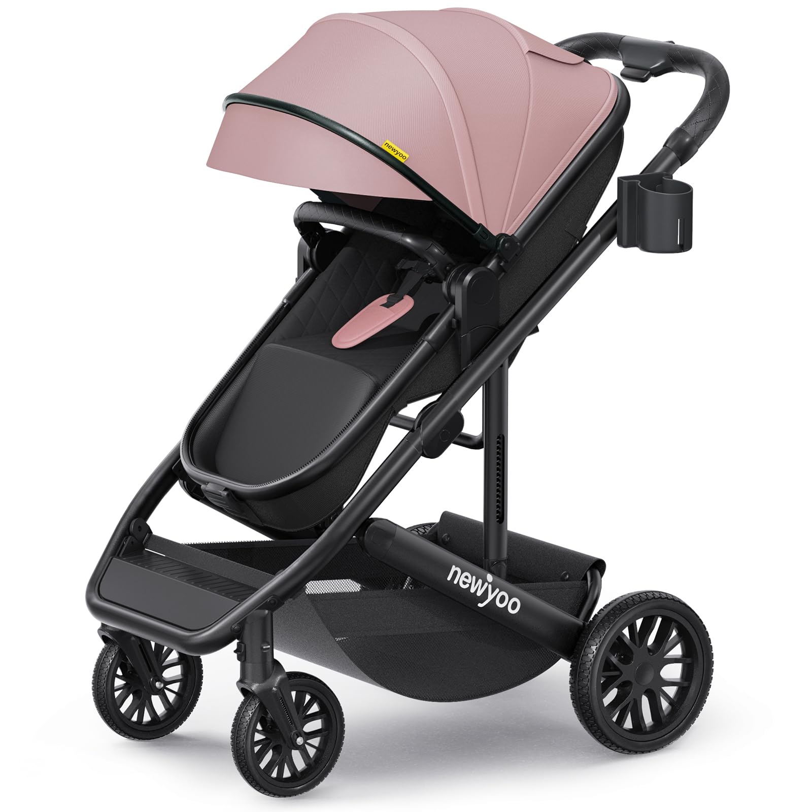 newyoo Nestro 516M front view pink stroller for smooth city strolls