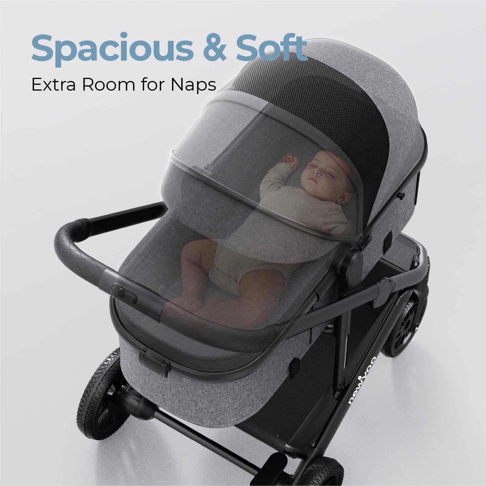 Newyoo Nestro 516M under-seat storage keeps essentials organized.