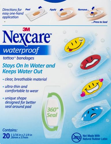 Nexcare bandages with 360-degree seal keep water and dirt out while active.