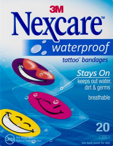 Nexcare tattoo bandages kid-friendly designs provide playful protection for minor scrapes.