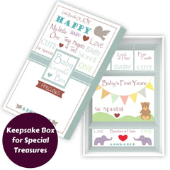 NEXT MOMMY Keepsake Box inside for booties, hair, and mementos