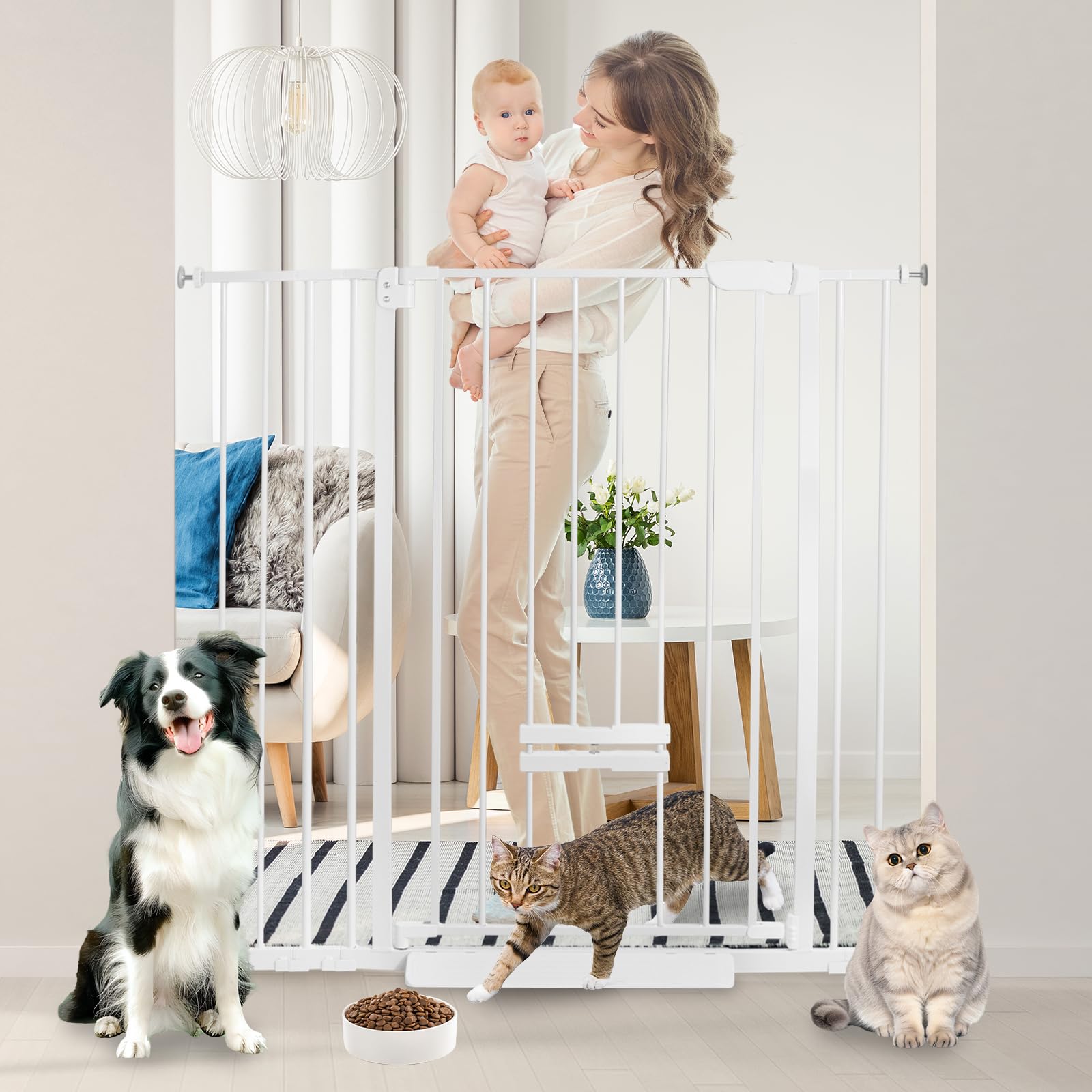 NexusSmash 41-inch gate with cat door showing setup and passage