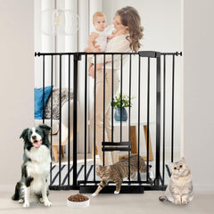 NexusSmash 41-inch baby gate with cat door allows small pets to pass safely.