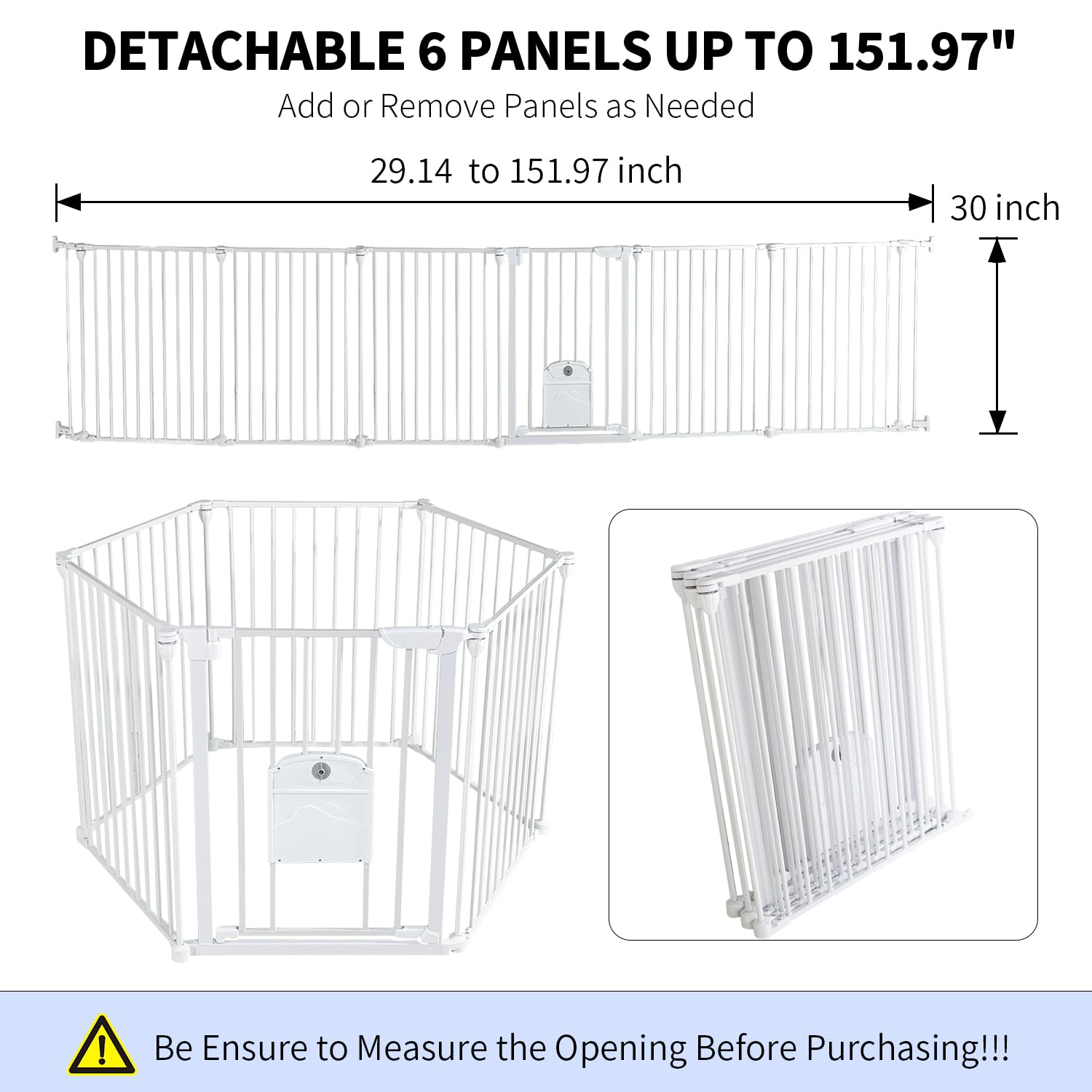 NexusSmash extra-wide gate with six panels offers flexible opening widths for large rooms.