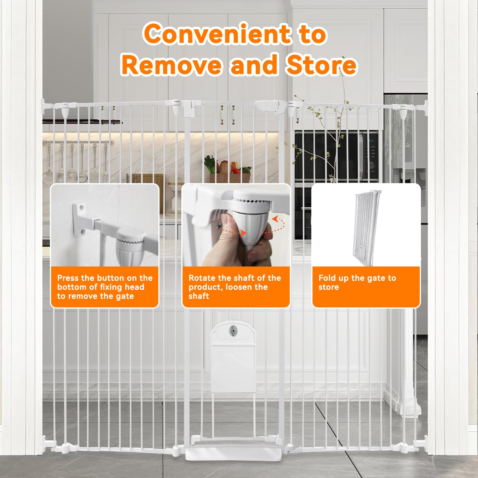 NexusSmash 3-panel foldable gate adjusts to openings.