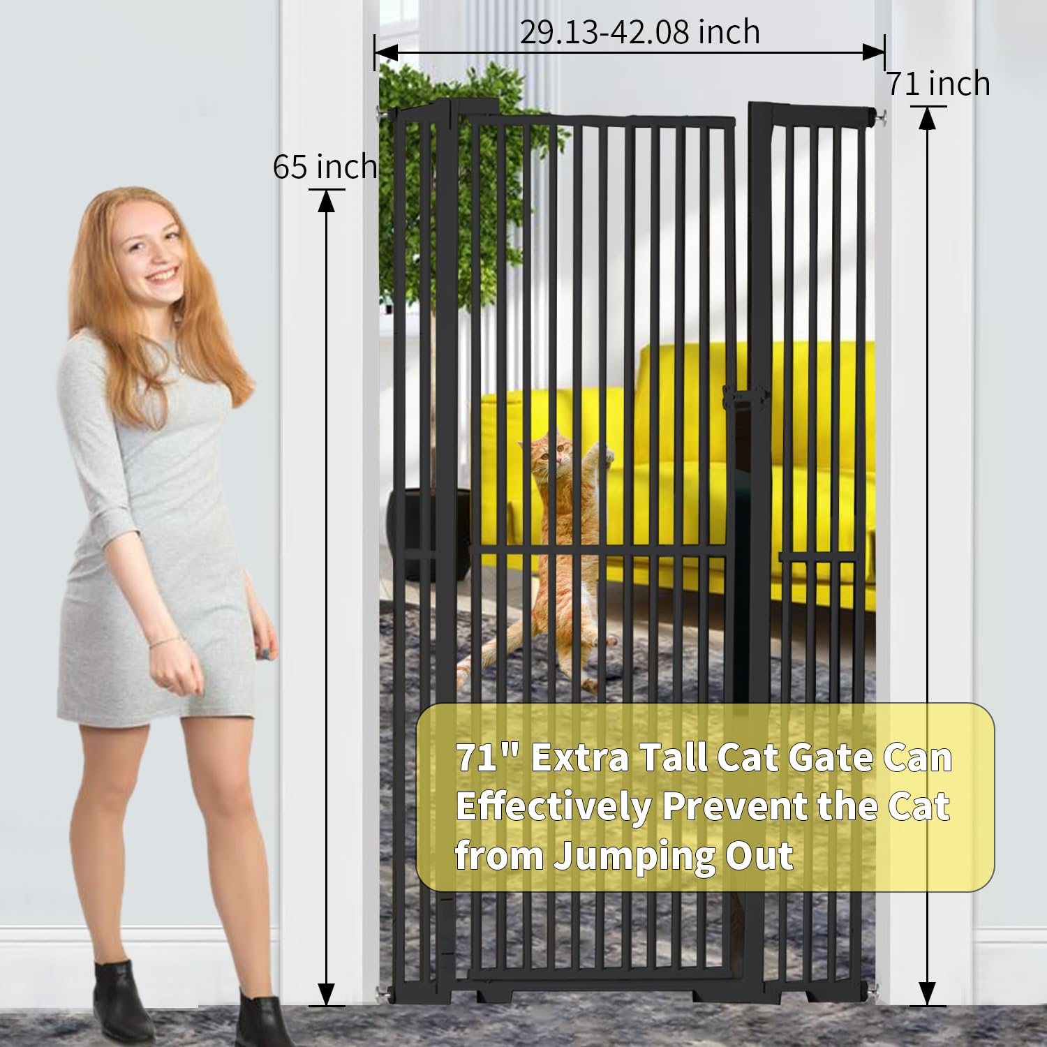 NexusSmash adjustable width gate fits openings from 29.92 to 43 inches.