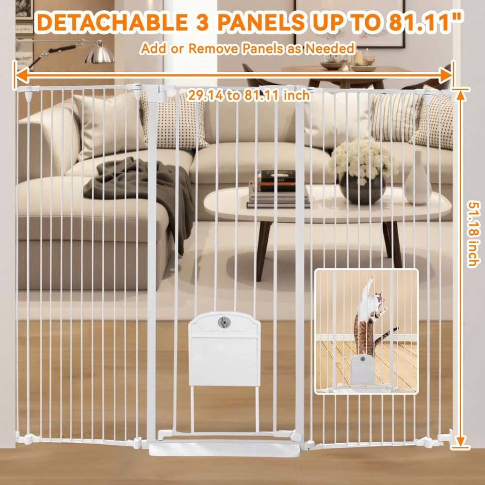 NexusSmash extra-wide pet gate 81.11 inches fits large doorways.