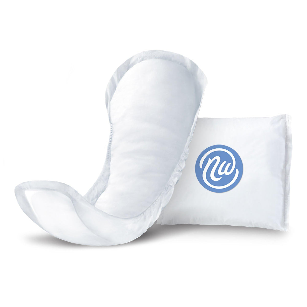 Nexwear packaging image showing discreet, on-the-go pad disposal.