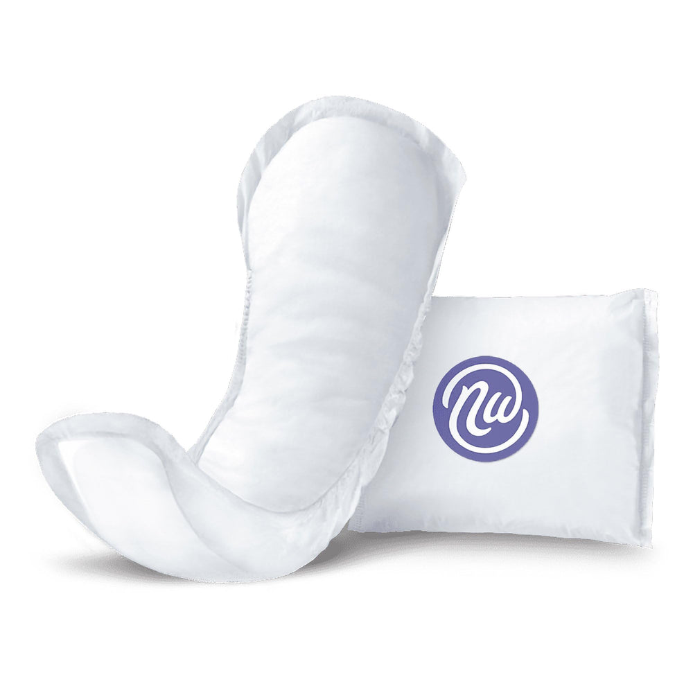 Nexwear incontinence pads con diseño seguro para la piel, protección discreta.