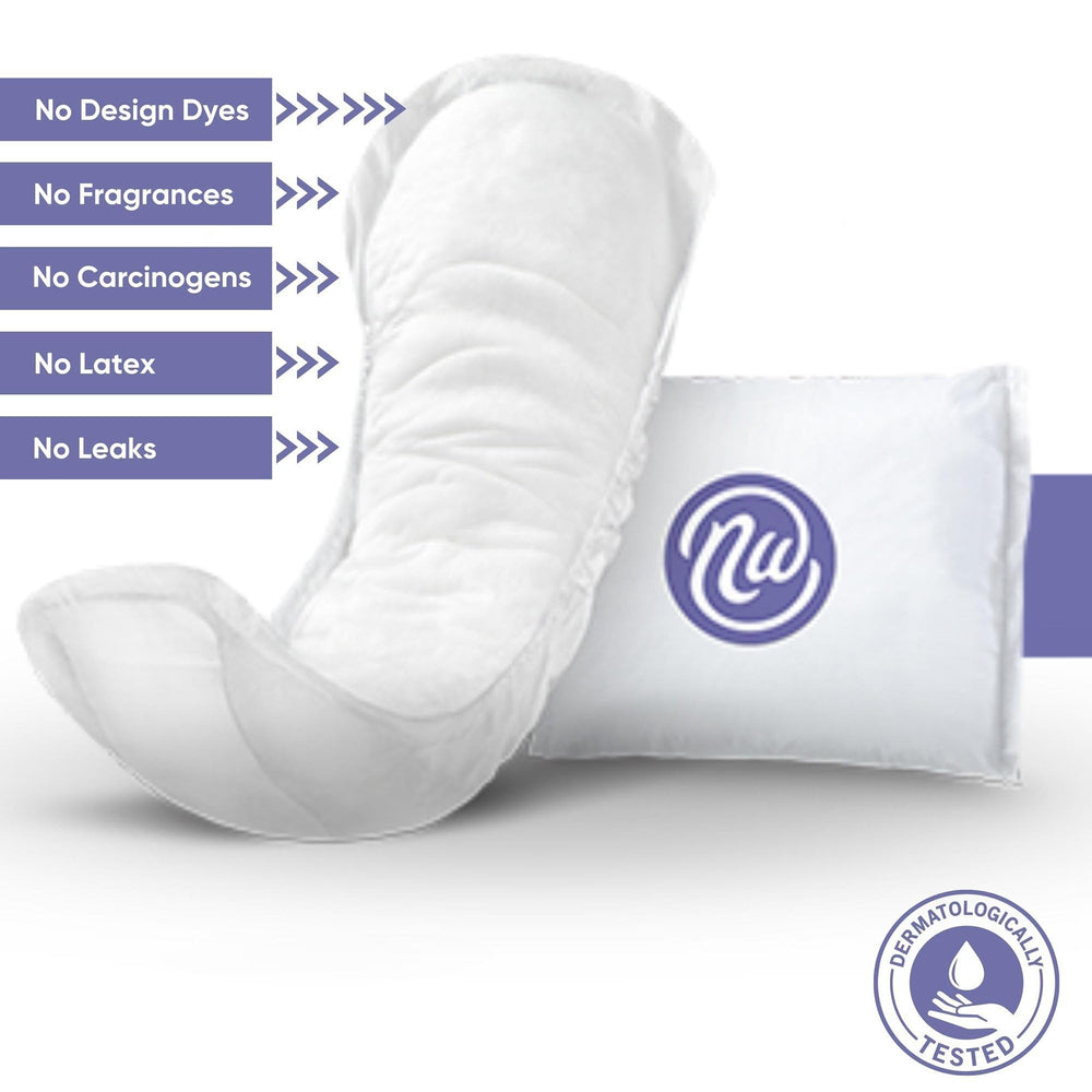 Nexwear pads con absorbencia máxima para protección diaria y nocturna.