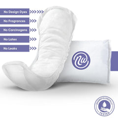 Nexwear pads con absorbencia máxima para protección diaria y nocturna.