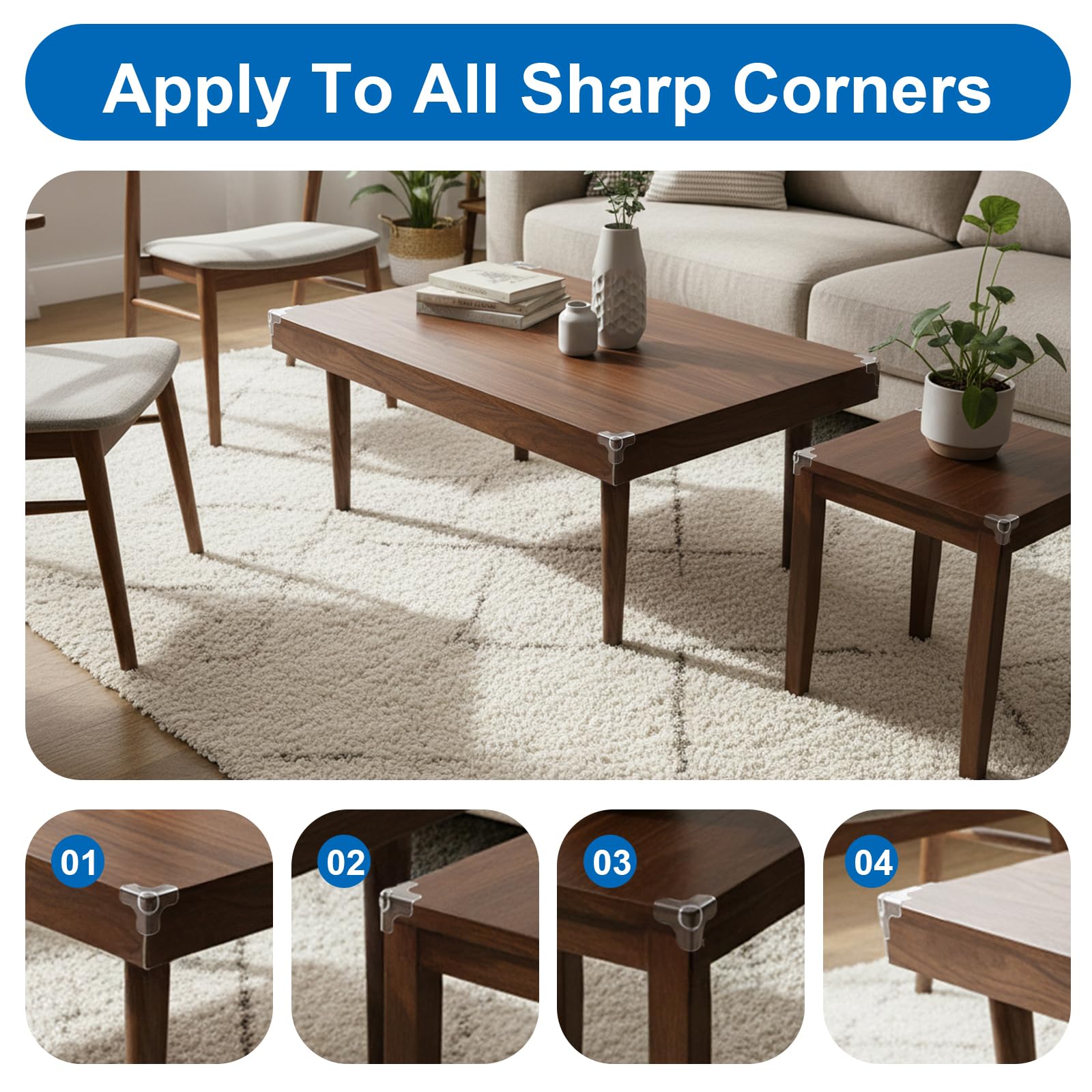 Neyauo desk corner protector easily removable for reconfiguration.