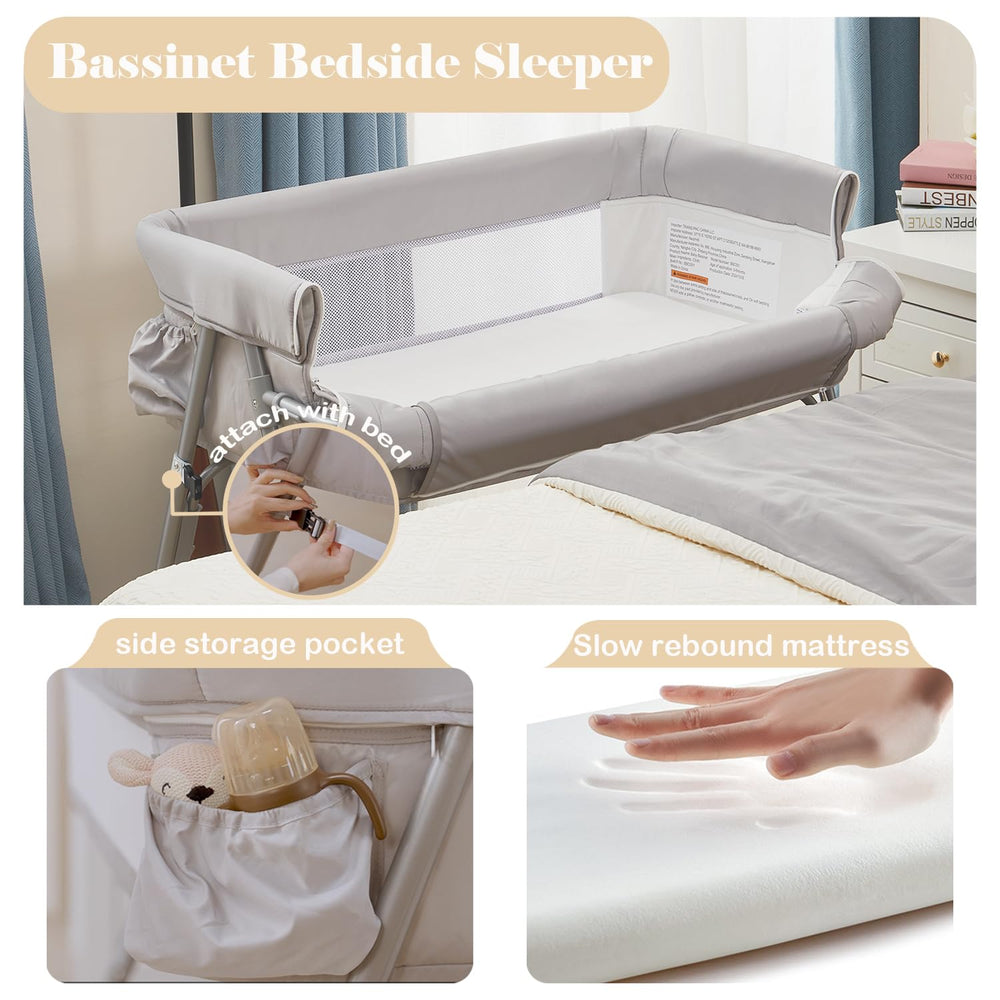 Nezmdi bassinet mattress with soft bedding for a comfy sleep