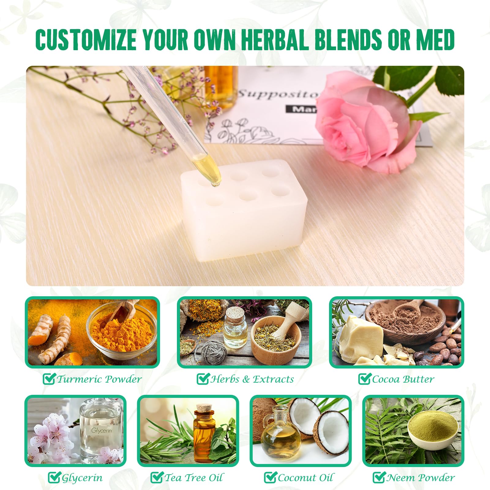 NFFTYUUT 2ml standard mold for comfortable, consistent suppositories