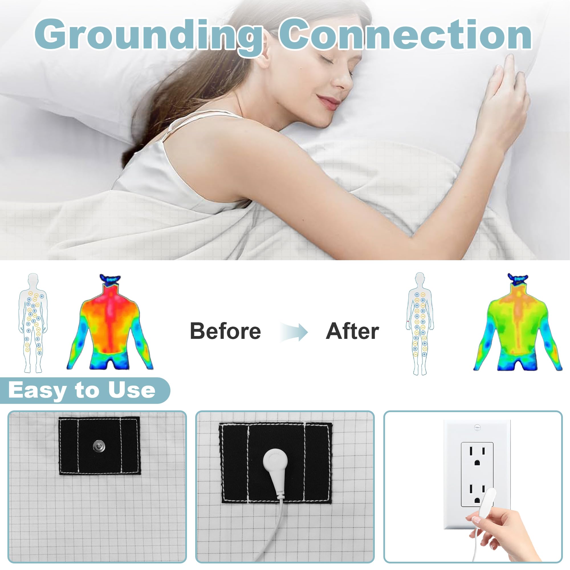 Nighttime view with NHIDKU grounding sheet for a calm bedtime routine.