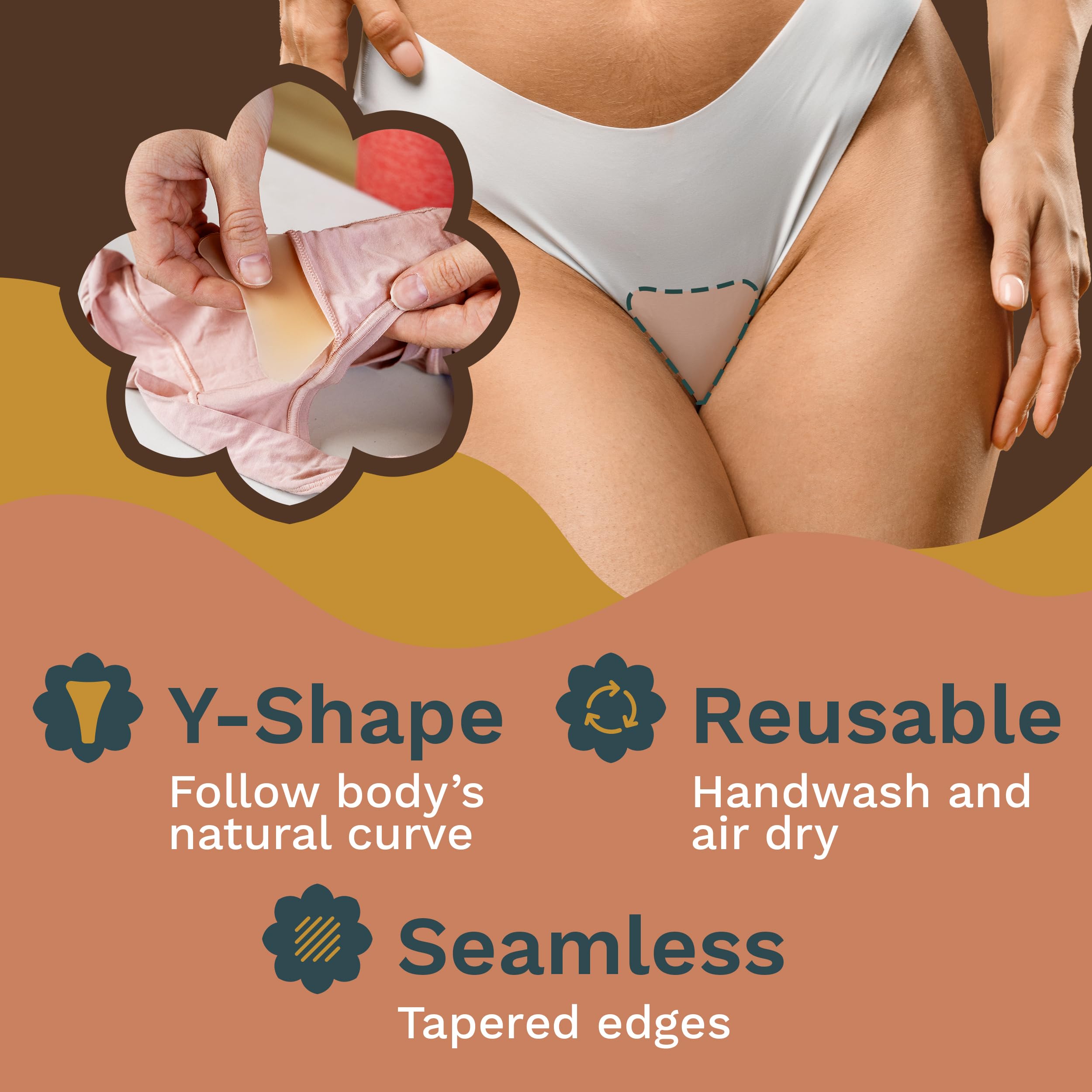 Nia Vertue Y-shape cameltoe design adapts to your body.